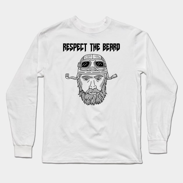 Respect The Beard Long Sleeve T-Shirt by Jitesh Kundra